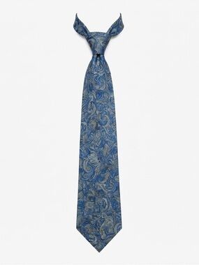 Vintage M.C. Escher Mosaic II Silk Tie Blue Tessellation Elephant Art Necktie